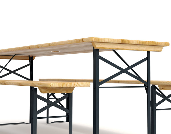 Festbank Bierzeltgarnitur 177 x 46/23 cm mit Schirmloch