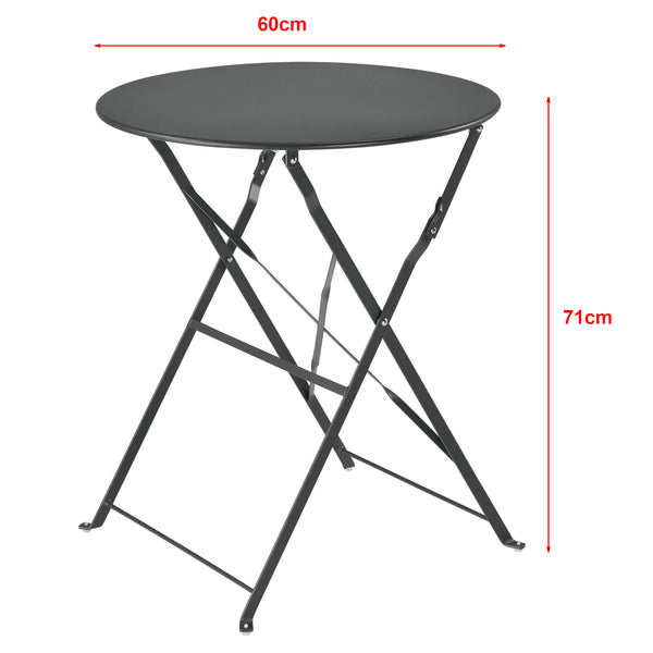 Bistro Set Caprile 3-tlg. Dunkelgrau