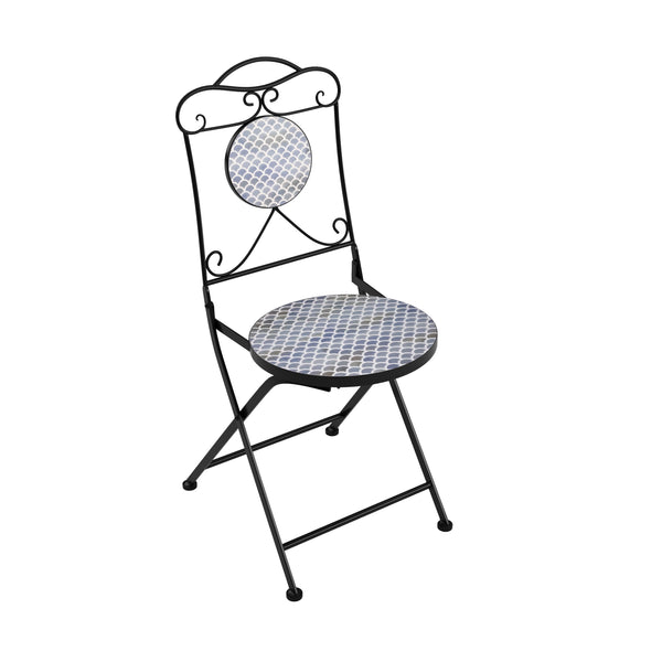 Bistroset MOSAIK 3-teilig Perle blau/grau