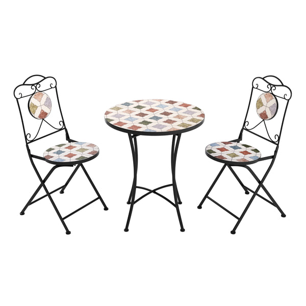 Bistroset MOSAIK 3-teilig Quadrate bunt