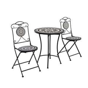 Bistroset MOSAIK 3-teilig schwarz/weiss