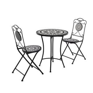 Bistroset MOSAIK 3-teilig schwarz/weiss