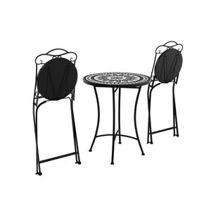 Bistroset MOSAIK 3-teilig schwarz/weiss