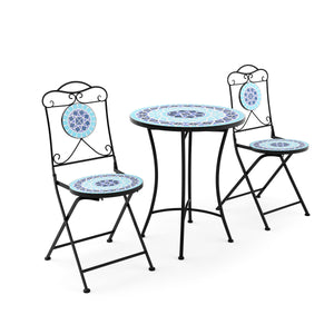 Bistroset MOSAIK 3-teilig blau