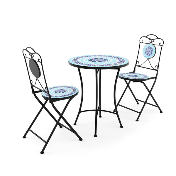 Bistroset MOSAIK 3-teilig blau