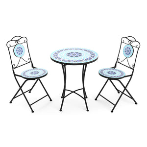 Bistroset MOSAIK 3-teilig blau