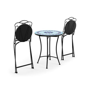 Bistroset MOSAIK 3-teilig blau