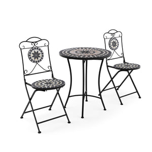 Bistroset MOSAIK 3-teilig schwarz