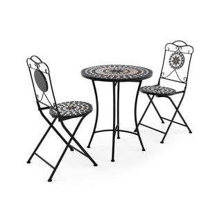 Bistroset MOSAIK 3-teilig schwarz