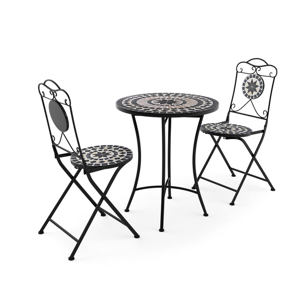 Bistroset MOSAIK 3-teilig schwarz