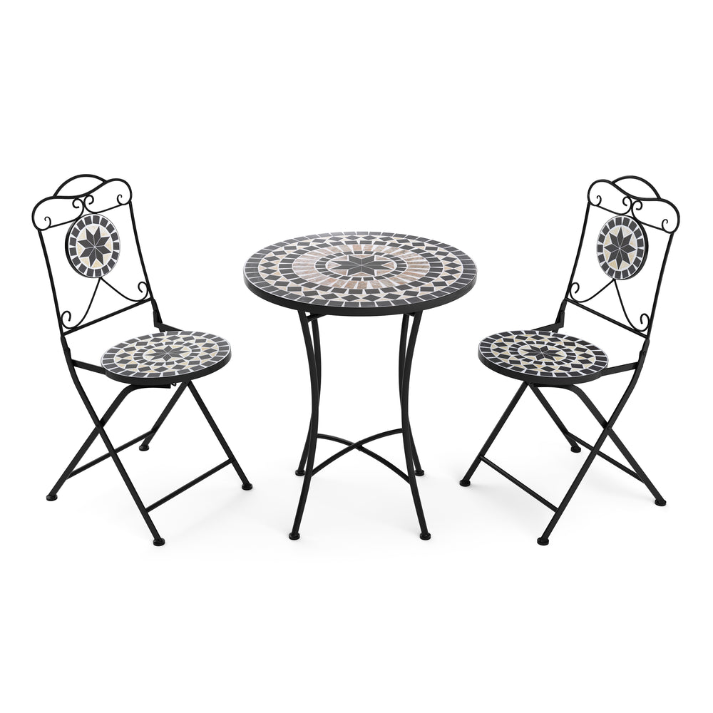 Bistro set MOSAIK 3-piece black