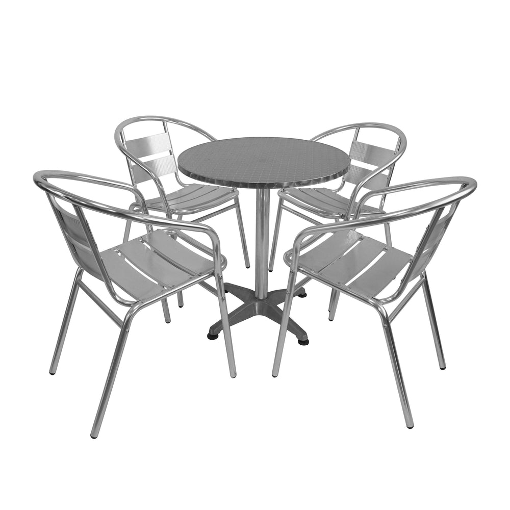 Set di mobili da giardino, tavolo rotondo e sedie