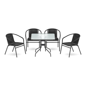 Gartenmöbel Tisch und Stühle schwarz