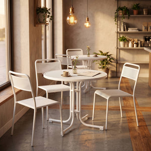 Bistrotisch Gartentisch RICO klappbar rund 80 x 70 cm weiss