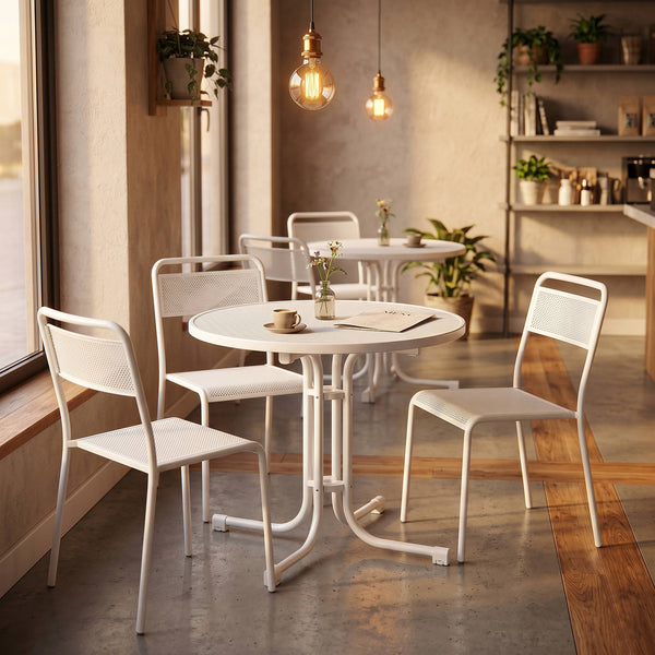 Bistrotisch Gartentisch RICO klappbar rund 80 x 70 cm weiss