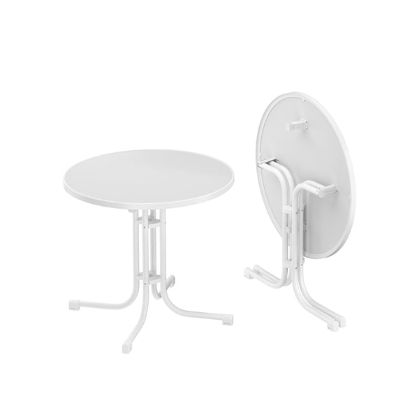 Bistrotisch Gartentisch RICO klappbar rund 80 x 70 cm weiss