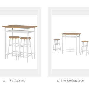 Bistrotisch Set Stehtisch Küchentisch mit 2 Barhocker