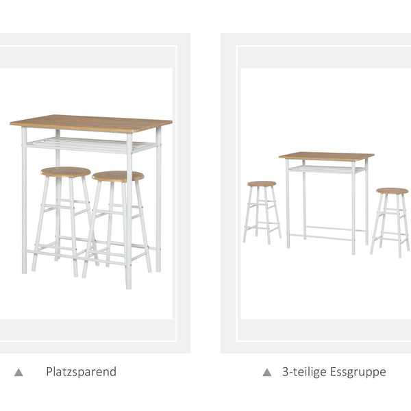 Bistrotisch Set Stehtisch Küchentisch mit 2 Barhocker