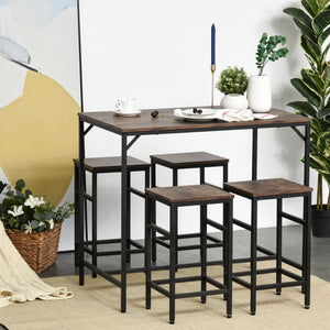 Bistrotisch Set Stehtisch Küchentisch mit 4 Barhocker
