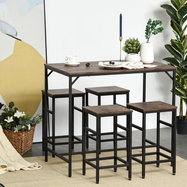 Bistrotisch Set Stehtisch Küchentisch mit 4 Barhocker