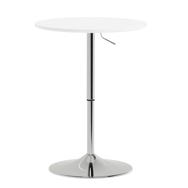 Bistrotisch Stehtisch ENZO rund 60 x 56 - 78 cm weiss/silber