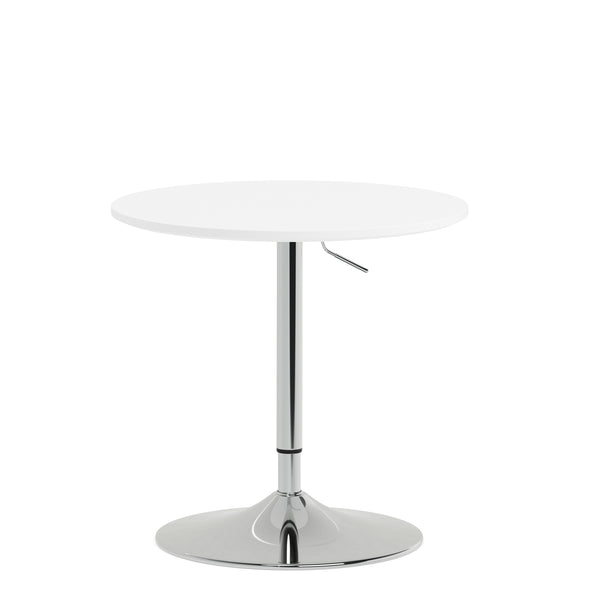 Bistrotisch Stehtisch ENZO rund 60 x 56 - 78 cm weiss/silber