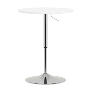 Bistrotisch Stehtisch ENZO rund 60 x 56 - 78 cm weiss/silber