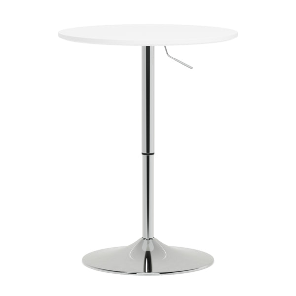 Bistrotisch Stehtisch ENZO rund 60 x 56 - 78 cm weiss/silber