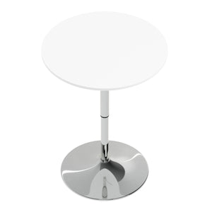 Bistrotisch Stehtisch ENZO rund 60 x 56 - 78 cm weiss/silber