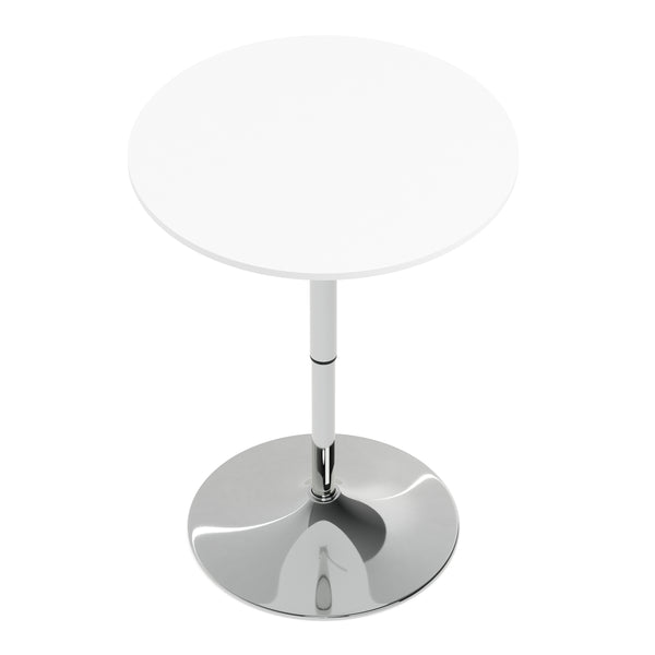 Bistrotisch Stehtisch ENZO rund 60 x 56 - 78 cm weiss/silber