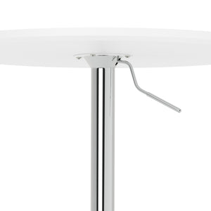 Bistrotisch Stehtisch ENZO rund 60 x 56 - 78 cm weiss/silber