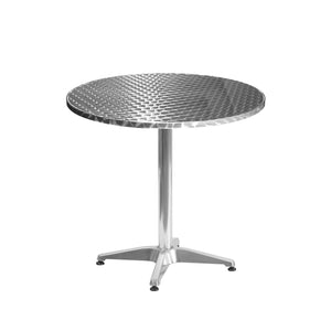 Bistrotisch mit 2 Stühlen Aluminium silber