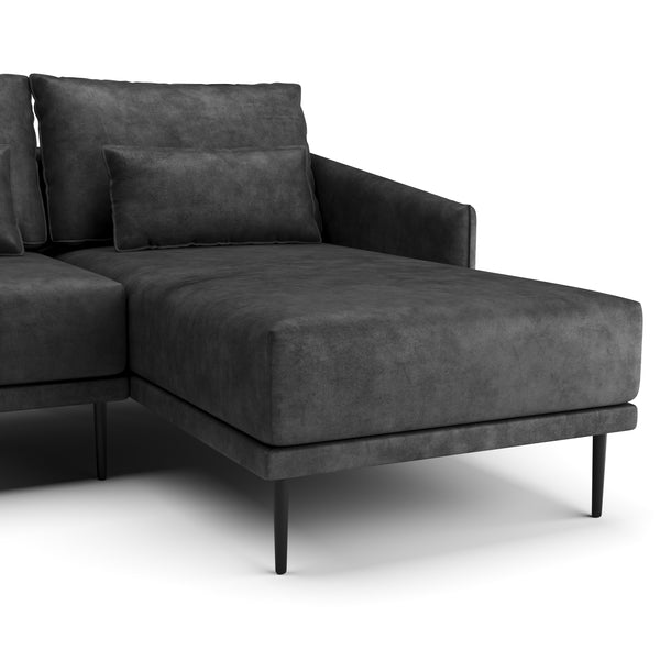 Ecksofa Leder LIV rechts anthrazit