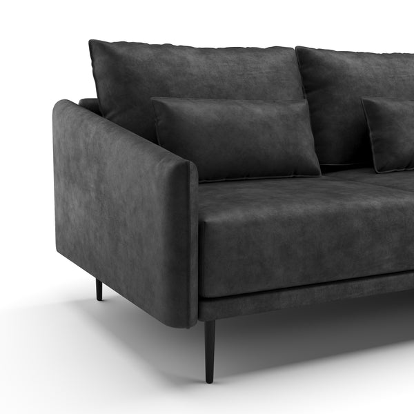 Ecksofa Leder LIV rechts anthrazit