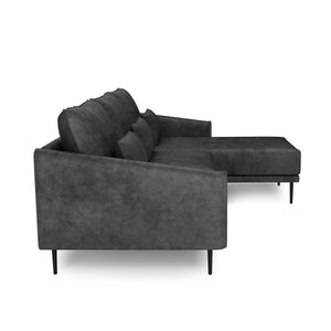 Ecksofa Leder LIV rechts anthrazit