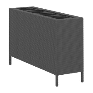 Hochbeet Rattan mit 4 Töpfen 100 x 30 x 60 cm schwarz