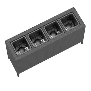 Hochbeet Rattan mit 4 Töpfen 100 x 30 x 60 cm schwarz