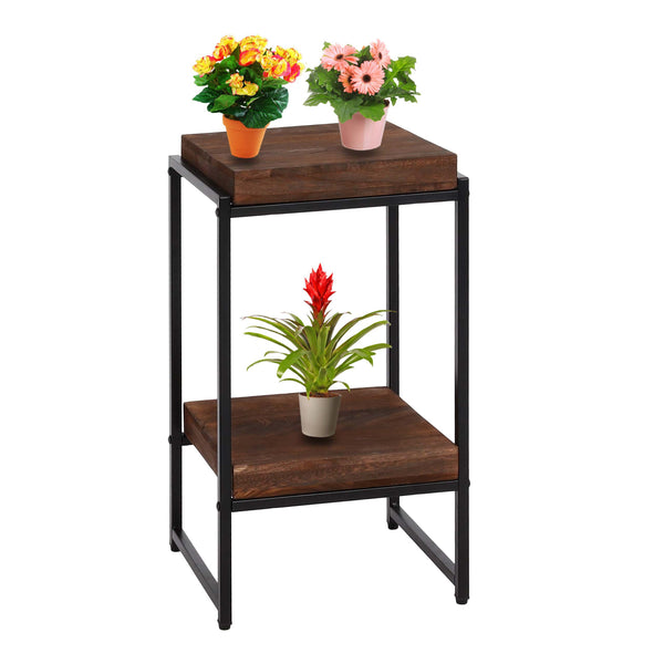 Blumentisch JAM-K71 Beistelltisch FSC Metall dunkelbraun 61cm