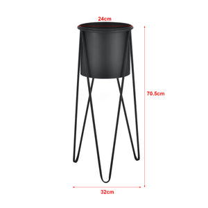 Set di 2 supporti per piante in metallo Hedera, neri