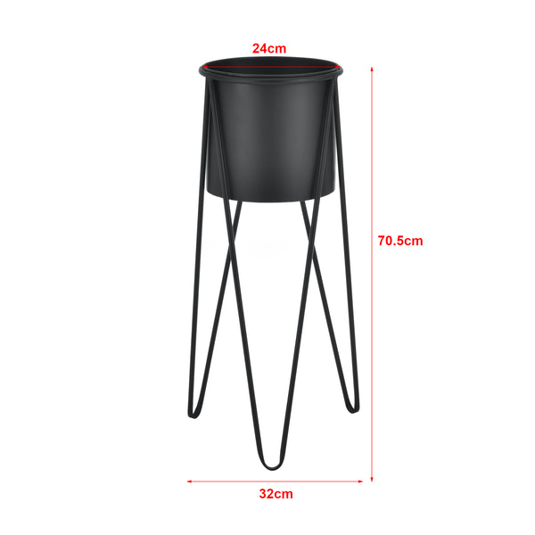 Set di 2 supporti per piante in metallo Hedera, neri