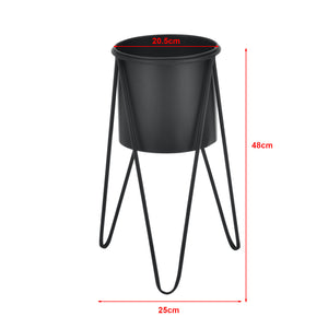 Set di 2 supporti per piante in metallo Hedera, neri