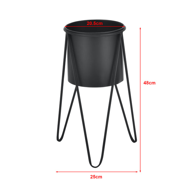 Set di 2 supporti per piante in metallo Hedera, neri