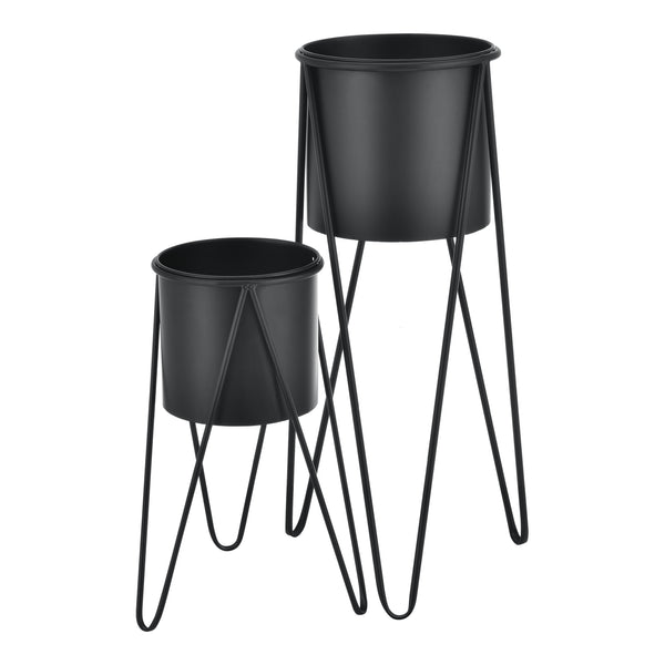 Set di 2 supporti per piante in metallo Hedera, neri