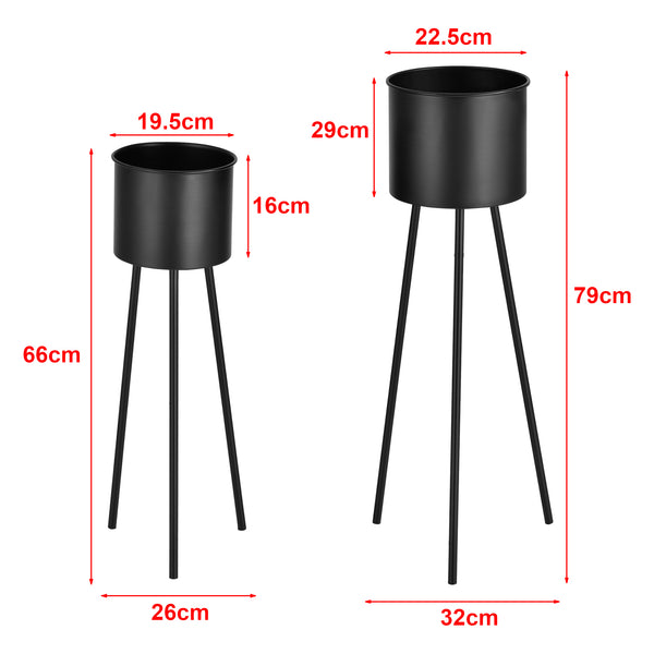Set di 2 supporti per piante Dalhem neri