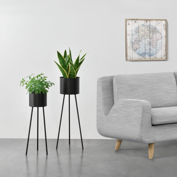 Set di 2 supporti per piante Dalhem neri