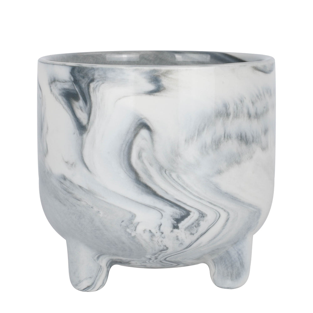 Vaso triangolare in ceramica, grigio