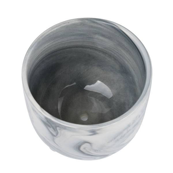 Blumentopf Dreibein Keramik grau