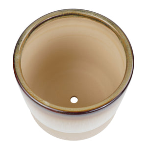 Blumentopf Keramik weiss/beige