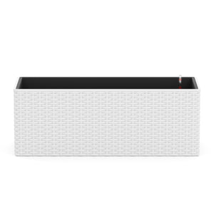 Blumenkiste Rattan mit Bewässerungssystem 50 x 19 x 19 cm 2er Set weiss