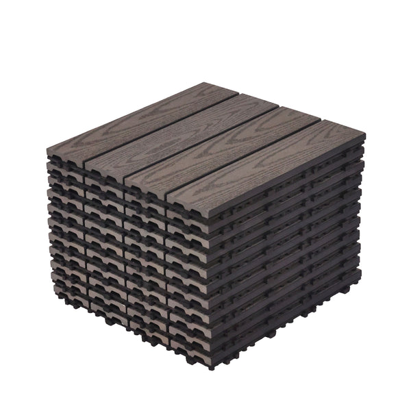 Bodenplatte BENTON 11er Set 30 x 30 cm braun